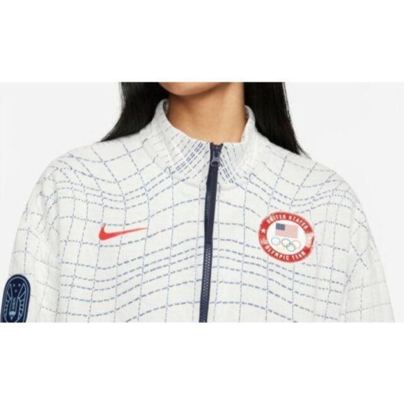 Nike Sportswear Jacket Womens Full Zip Team USA Olympics White DJ5246 121 - Picture 9 of 13